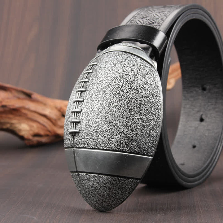 Ceinture en cuir avec boucle fantaisie de football américain