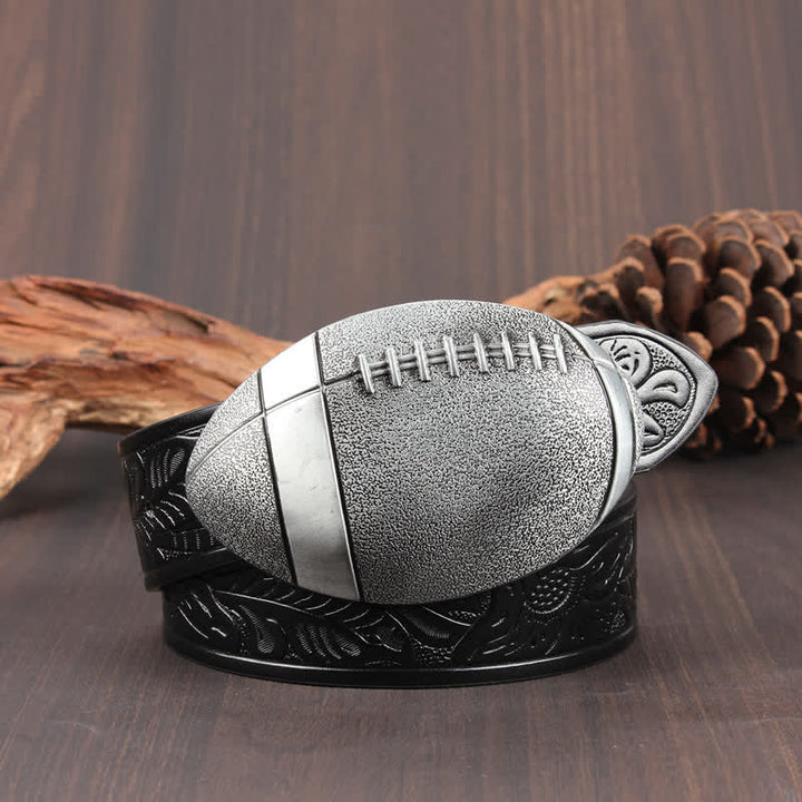 Ceinture en cuir avec boucle fantaisie de football américain