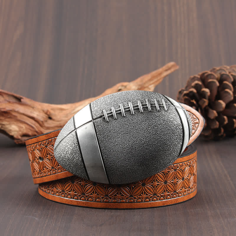 Ceinture en cuir avec boucle fantaisie de football américain
