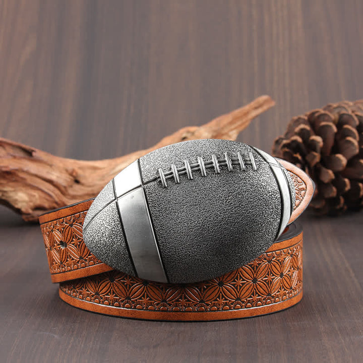 Ceinture en cuir avec boucle fantaisie de football américain