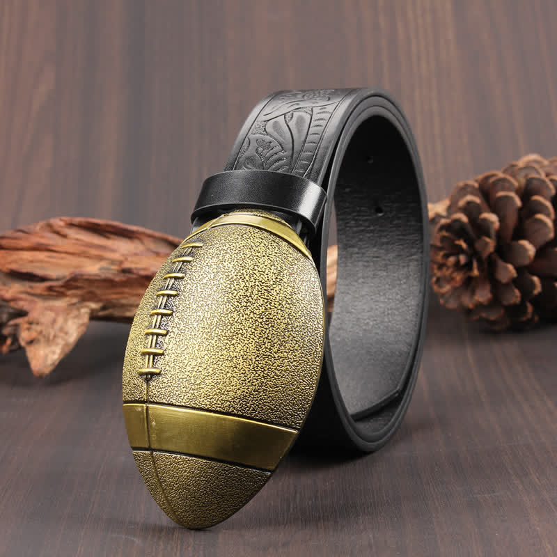 Ceinture en cuir avec boucle fantaisie de football américain