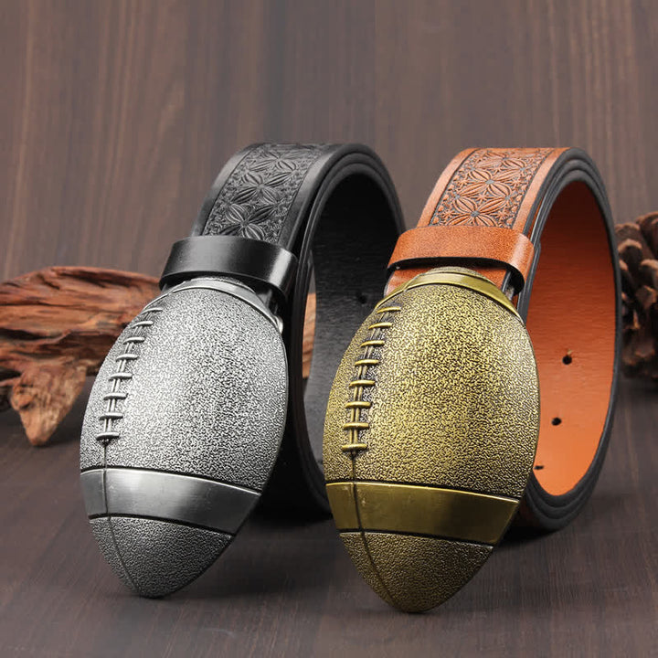 Ceinture en cuir avec boucle fantaisie de football américain
