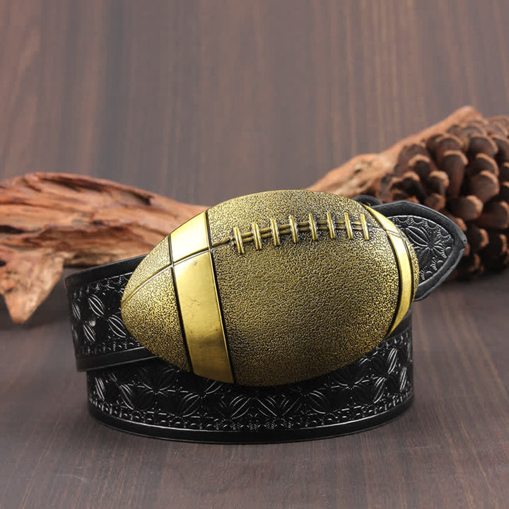 Ceinture en cuir avec boucle fantaisie de football américain