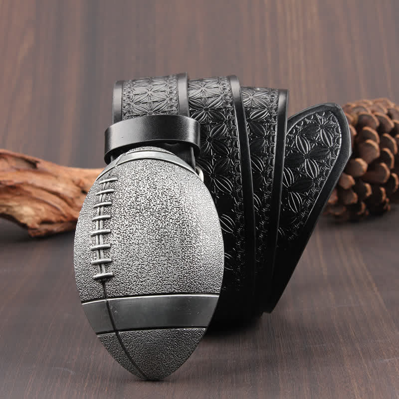 Ceinture en cuir avec boucle fantaisie de football américain