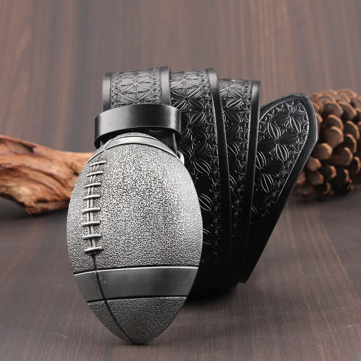 Ceinture en cuir avec boucle fantaisie de football américain