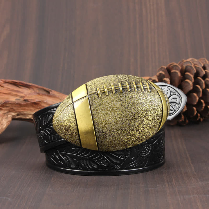 Ceinture en cuir avec boucle fantaisie de football américain
