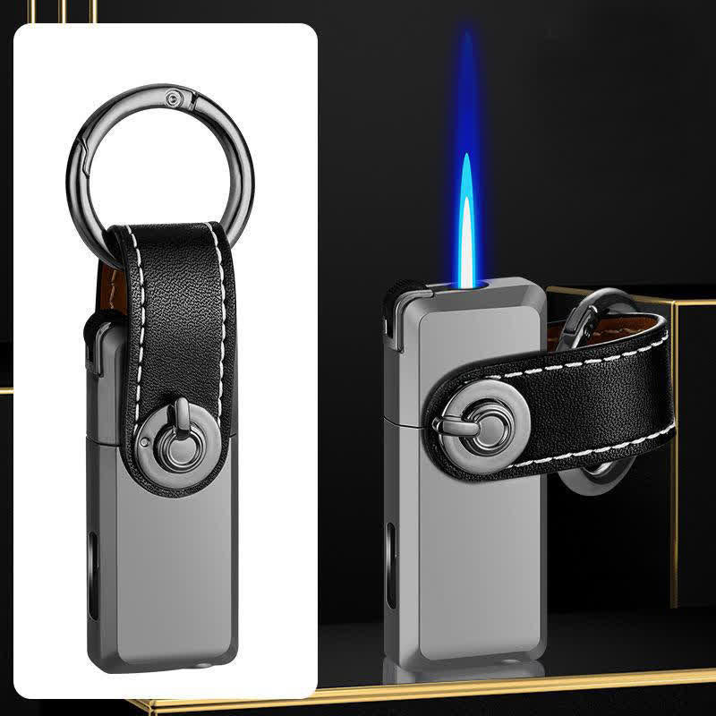 Mini porte-clés pendentif briquet butane rechargeable classique - Argent - image 9