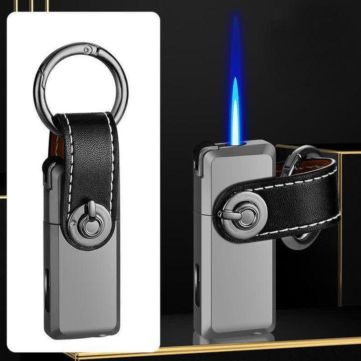 Mini porte-clés pendentif briquet butane rechargeable classique - Argent - image 9