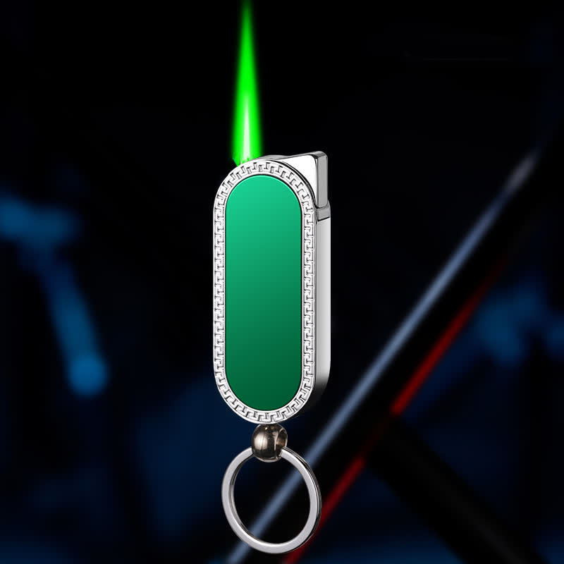 Porte-clés créatif Briquet au butane rechargeable avec miroir coloré