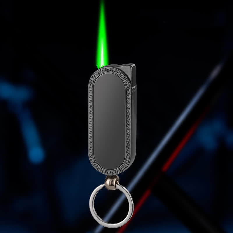 Porte-clés créatif Briquet au butane rechargeable avec miroir coloré