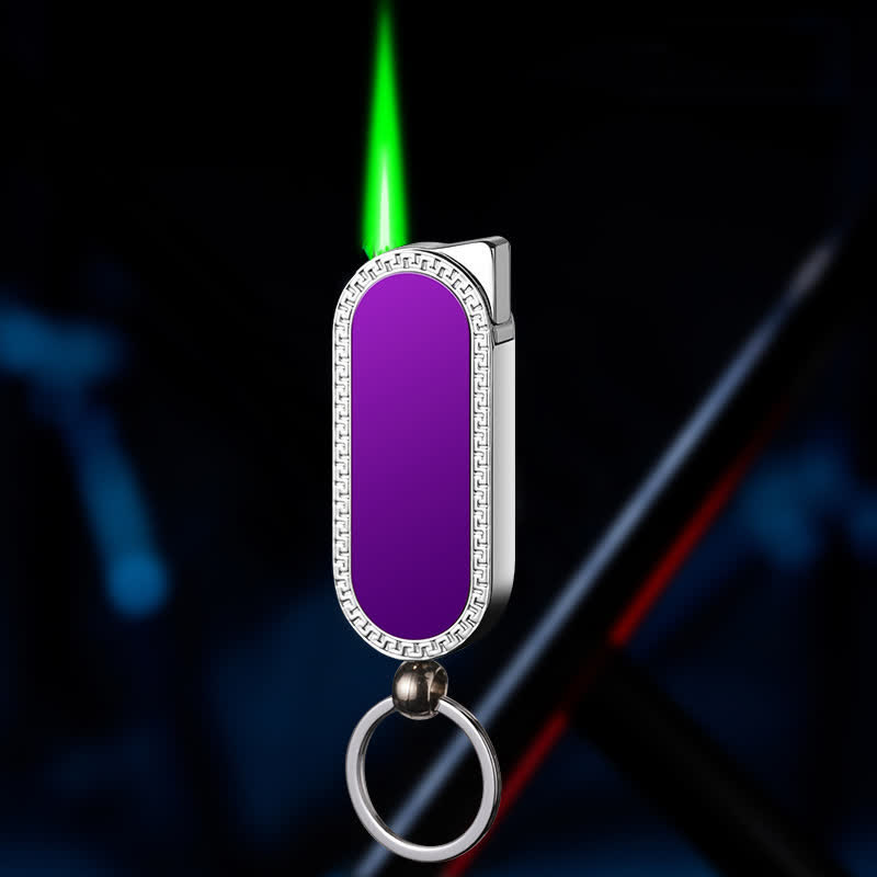 Porte-clés créatif Briquet au butane rechargeable avec miroir coloré