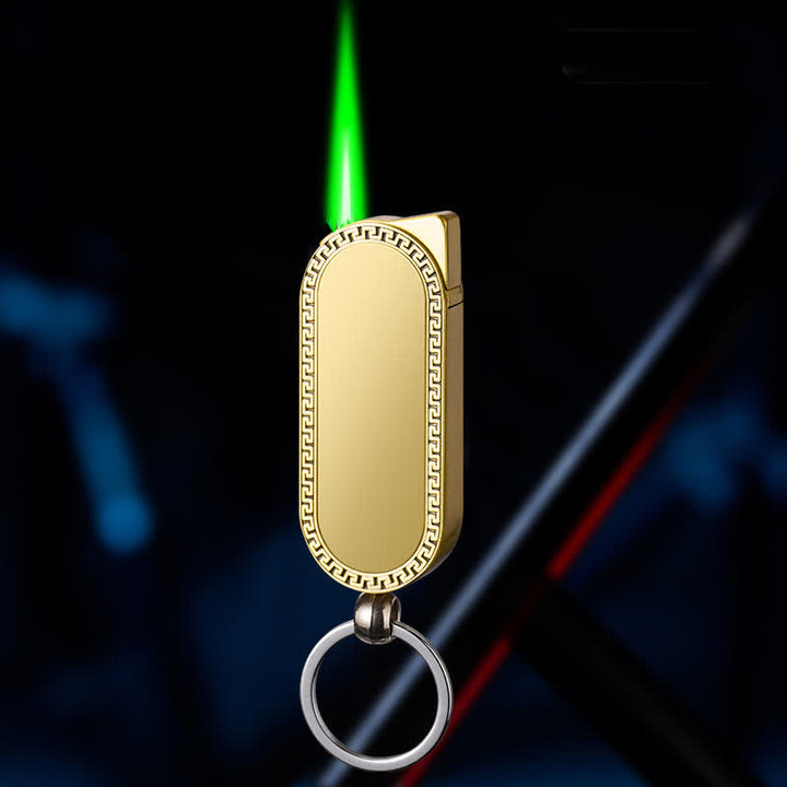 Porte-clés créatif Briquet au butane rechargeable avec miroir coloré