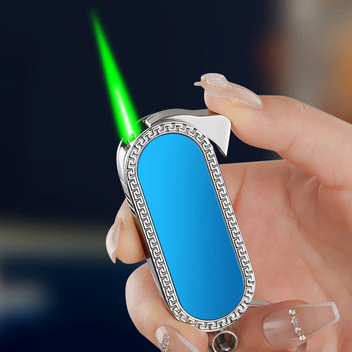 Porte-clés créatif Briquet au butane rechargeable avec miroir coloré