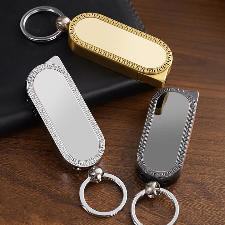 Porte-clés créatif Briquet au butane rechargeable avec miroir coloré