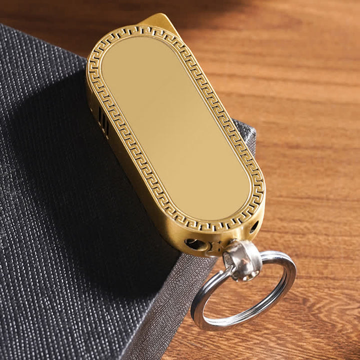 Porte-clés créatif Briquet au butane rechargeable avec miroir coloré