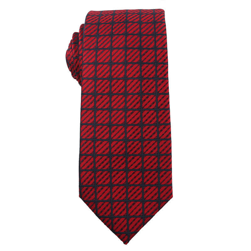 Cravate rayée pour homme de la série énergétique rouge et noire 