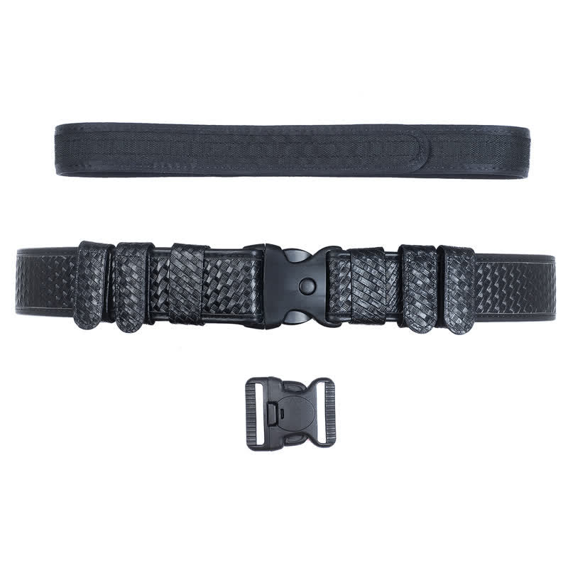 Ceinture tactique en cuir Oxford à dégagement rapide pour homme noire