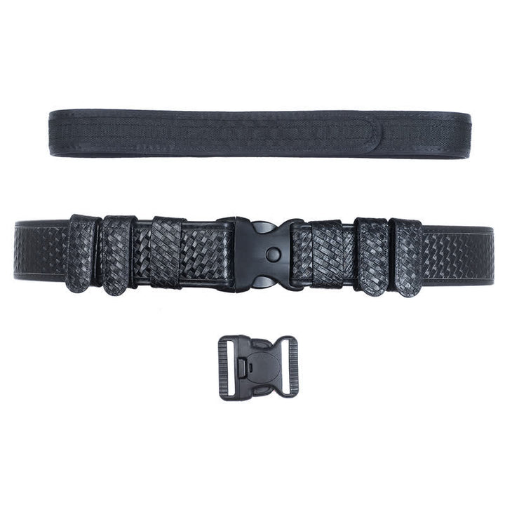 Ceinture tactique en cuir Oxford à dégagement rapide pour homme noire