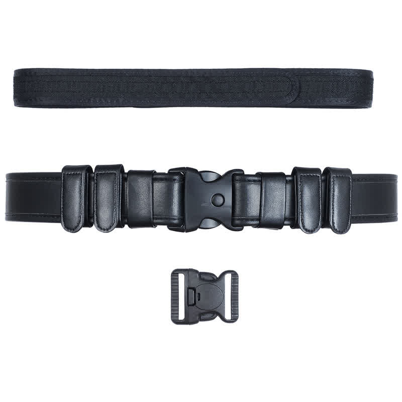 Ceinture tactique en cuir Oxford à dégagement rapide pour homme noire