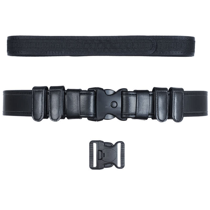 Ceinture tactique en cuir Oxford à dégagement rapide pour homme noire