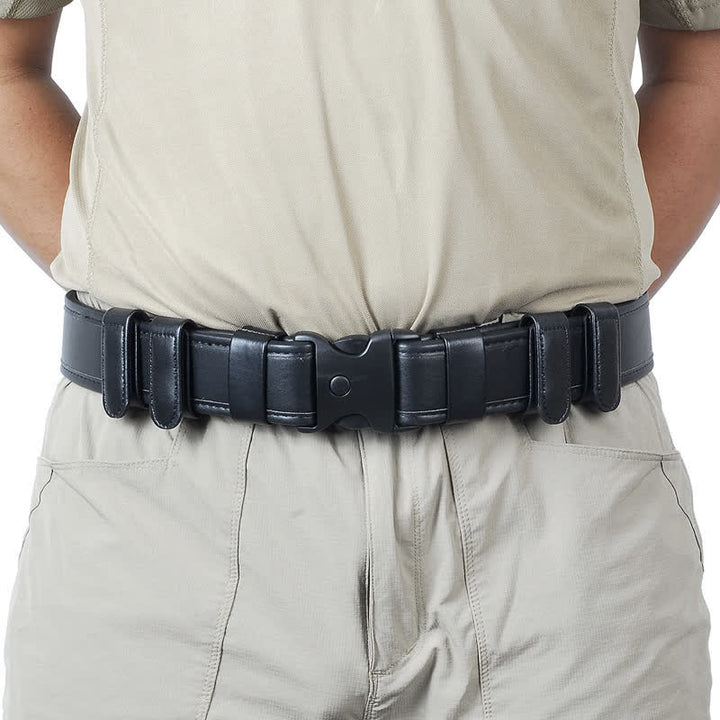 Ceinture tactique en cuir Oxford à dégagement rapide pour homme noire