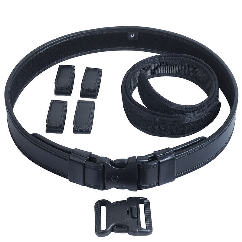 Ceinture tactique en cuir Oxford à dégagement rapide pour homme noire