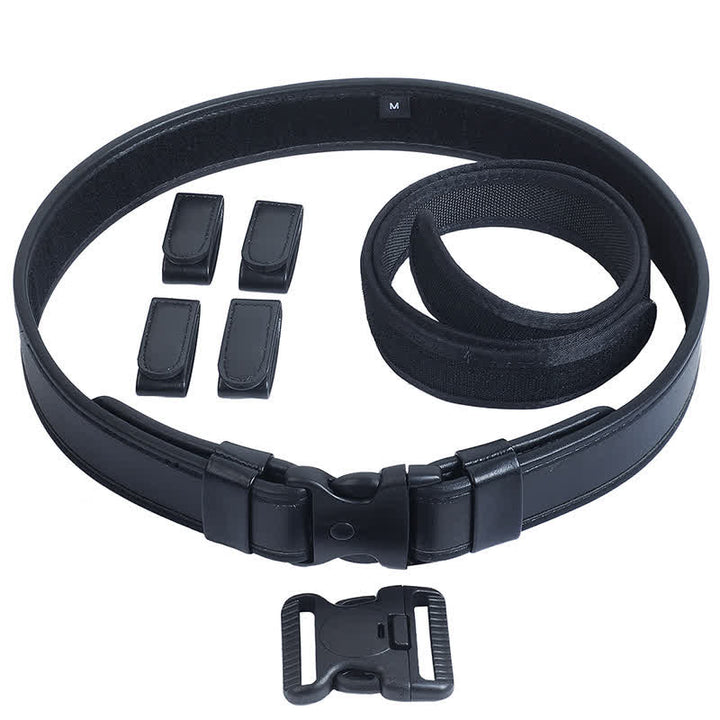 Ceinture tactique en cuir Oxford à dégagement rapide pour homme noire