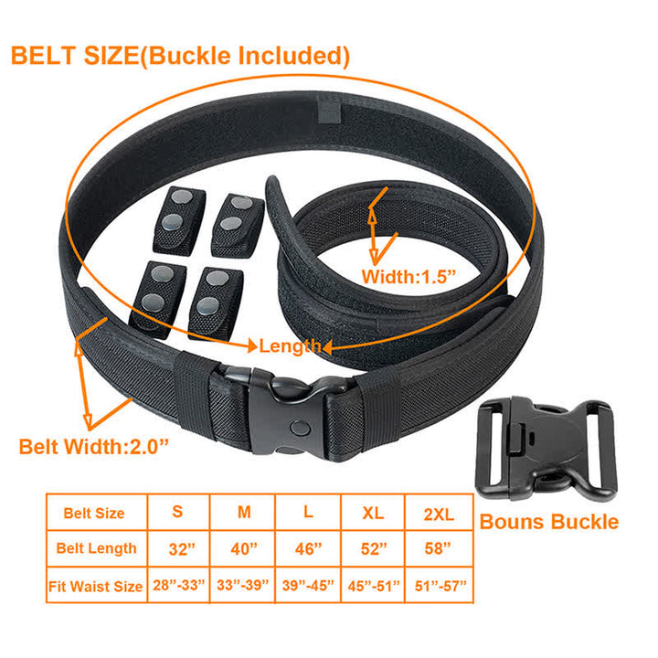 Ceinture tactique en cuir Oxford à dégagement rapide pour homme noire