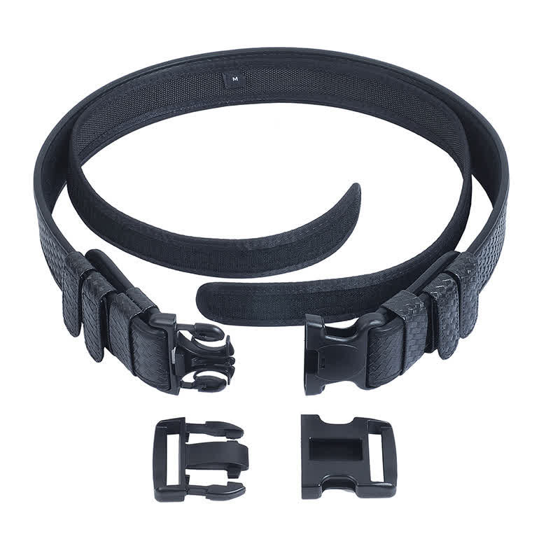 Ceinture tactique en cuir Oxford à dégagement rapide pour homme noire