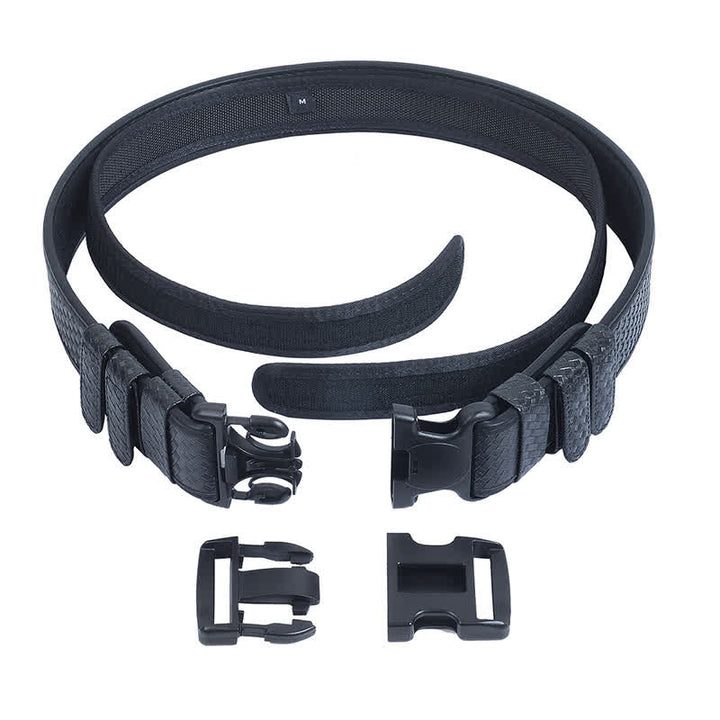 Ceinture tactique en cuir Oxford à dégagement rapide pour homme noire