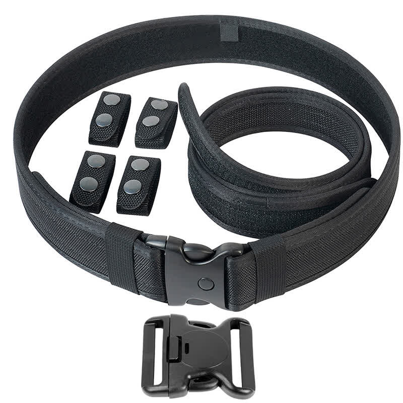 Ceinture tactique en cuir Oxford à dégagement rapide pour homme noire