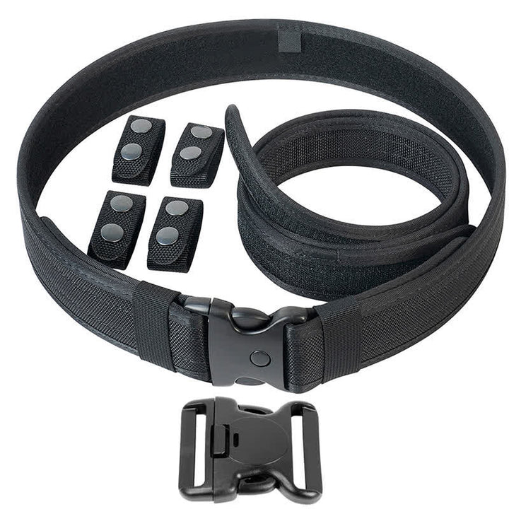 Ceinture tactique en cuir Oxford à dégagement rapide pour homme noire