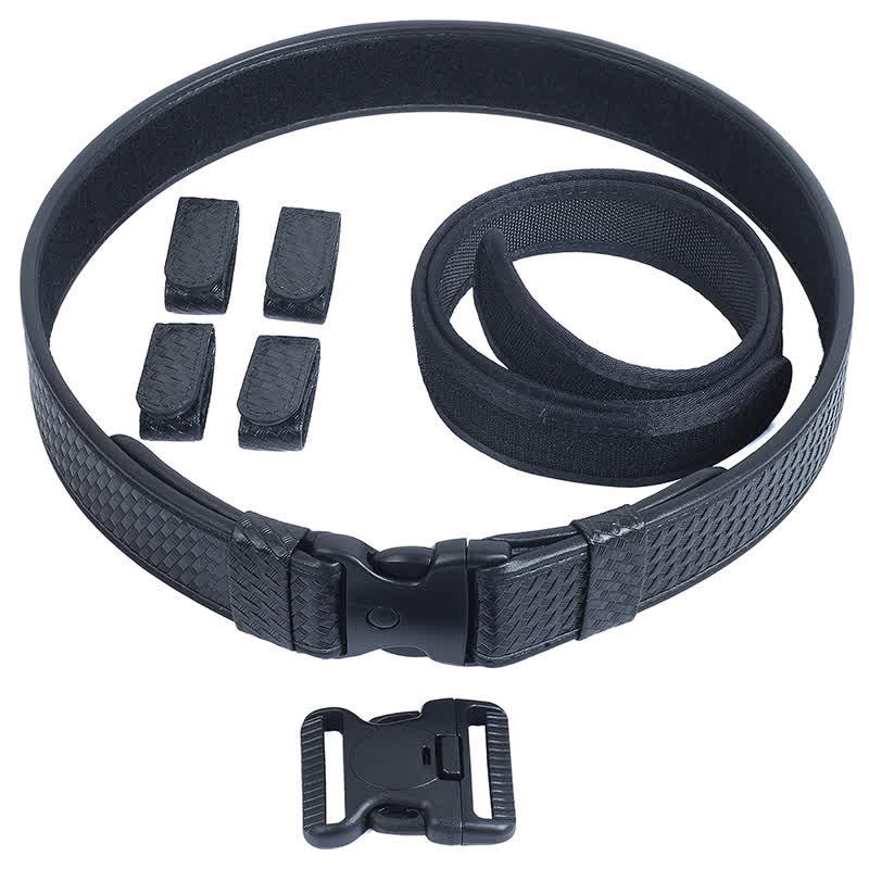 Ceinture tactique en cuir Oxford à dégagement rapide pour homme noire