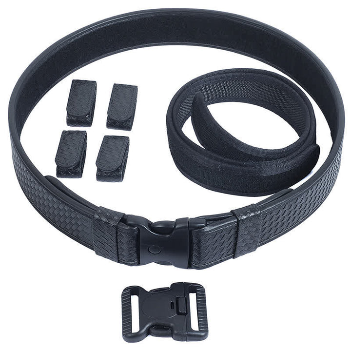 Ceinture tactique en cuir Oxford à dégagement rapide pour homme noire