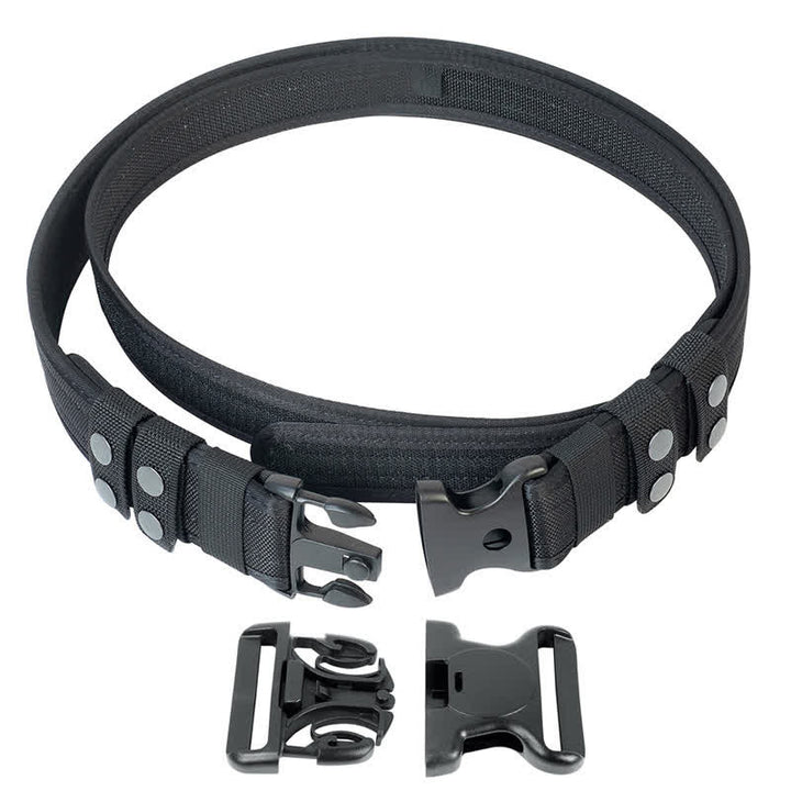 Ceinture tactique en cuir Oxford à dégagement rapide pour homme noire