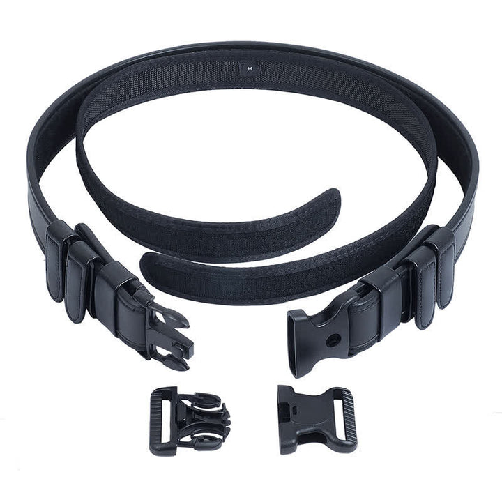 Ceinture tactique en cuir Oxford à dégagement rapide pour homme noire