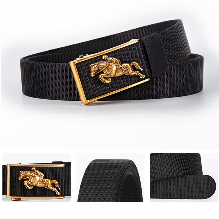 Ceinture en nylon à boucle automatique pour homme avec boucle automatique pour l'équitation