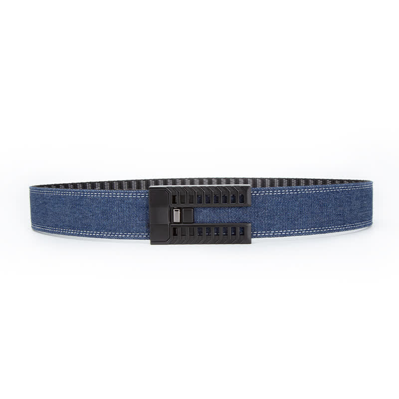 Ceinture en tissu denim à boucle automatique réglable pour homme