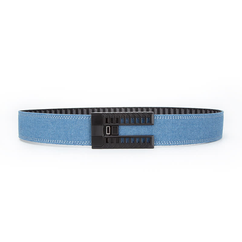 Ceinture en tissu denim à boucle automatique réglable pour homme