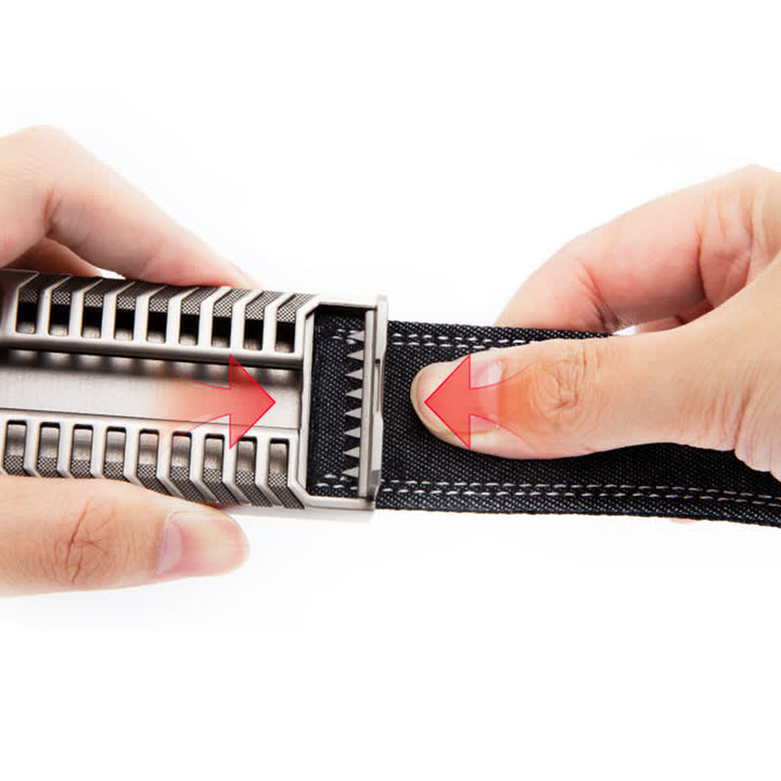 Ceinture en tissu denim à boucle automatique réglable pour homme