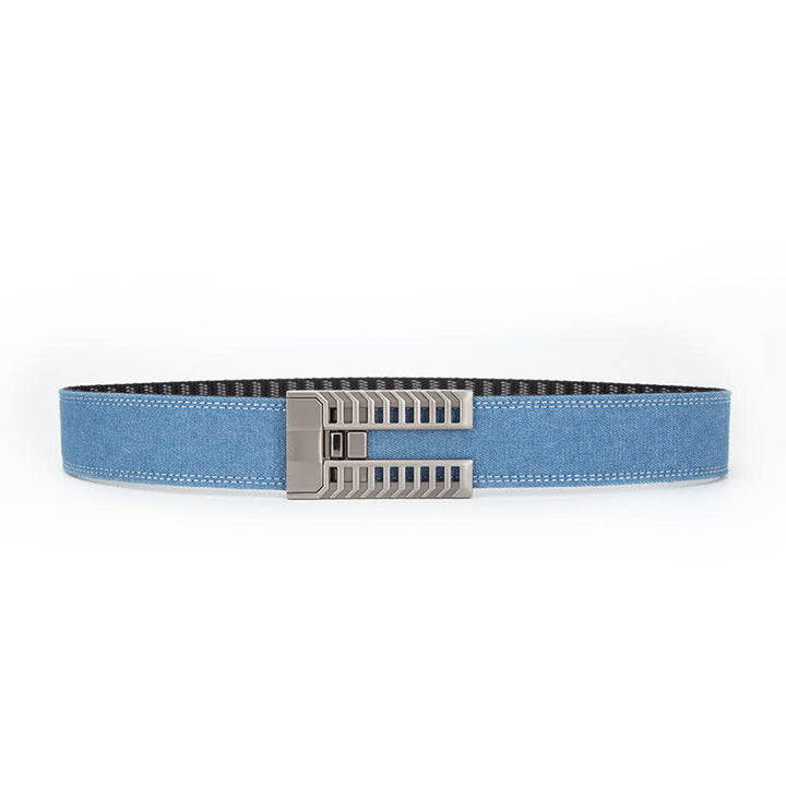 Ceinture en tissu denim à boucle automatique réglable pour homme