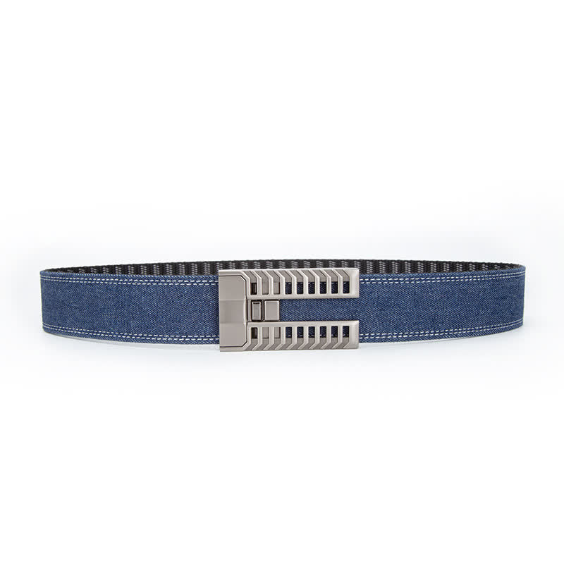 Ceinture en tissu denim à boucle automatique réglable pour homme