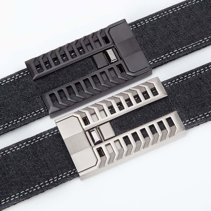 Ceinture en tissu denim à boucle automatique réglable pour homme
