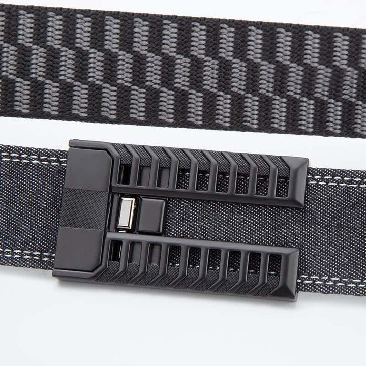 Ceinture en tissu denim à boucle automatique réglable pour homme