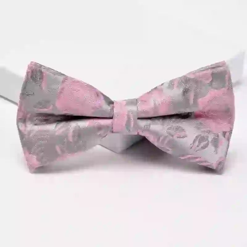 Cravate à motif floral rose et gris pour homme