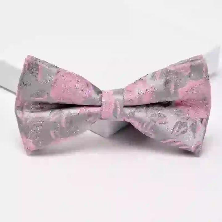 Cravate à motif floral rose et gris pour homme