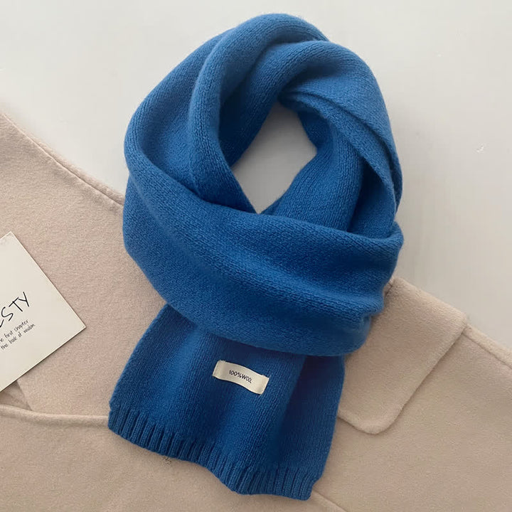 Écharpe unisexe classique en laine tricotée de couleur unie