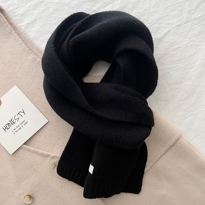 Écharpe unisexe classique en laine tricotée de couleur unie