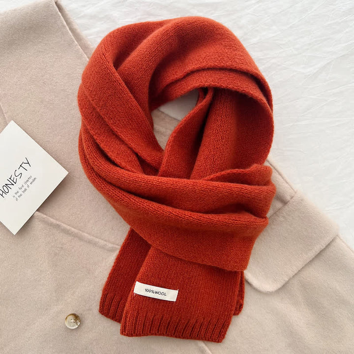 Écharpe unisexe classique en laine tricotée de couleur unie