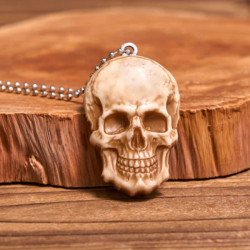 Ensemble de colliers et pendentifs tête de mort en or avec couteau caché et boucle de ceinture